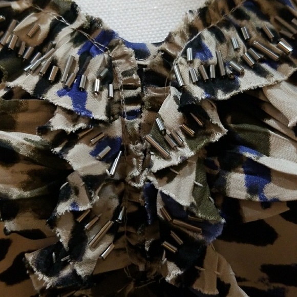 Alfani Ruffle Trim Print Top - Picture 6 of 6